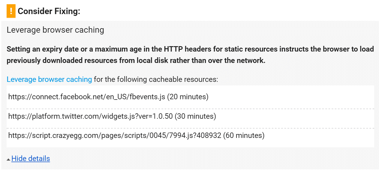 رفع خطای Leverage Browser Caching در وردپرس