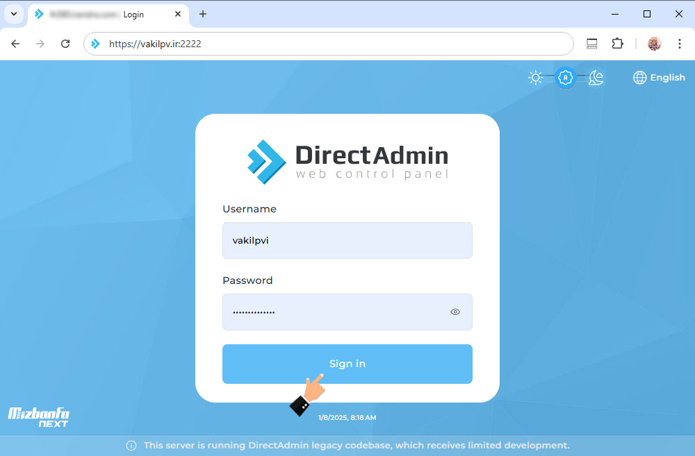 نصب wordpress در ساب دامین دایرکت ادمین